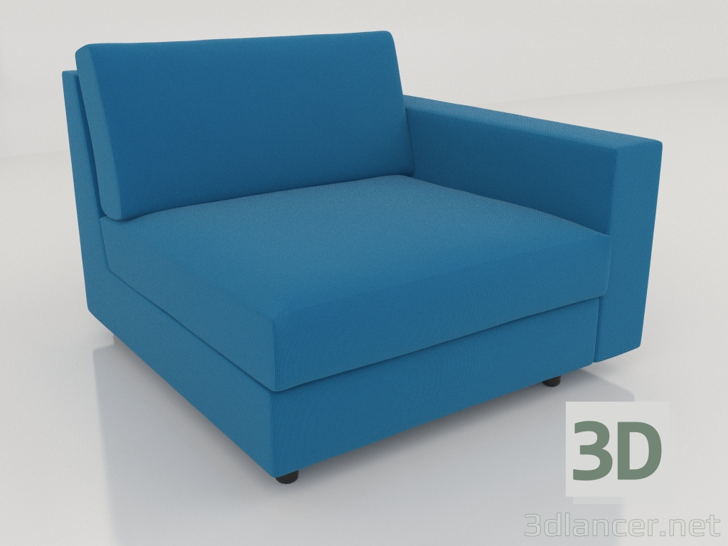 3D Modell Sofamodul 83 einzeln mit Armlehne rechts - Vorschau
