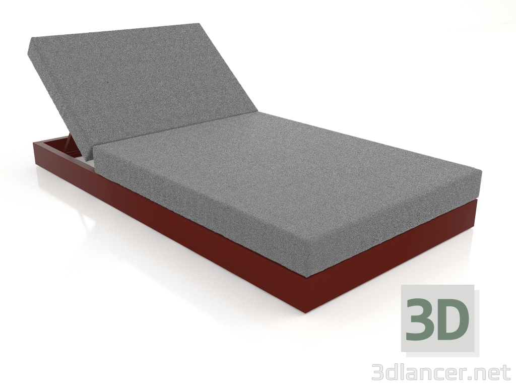 3D modeli Sırtlı Yatak 100 (Şarap kırmızısı) - önizleme