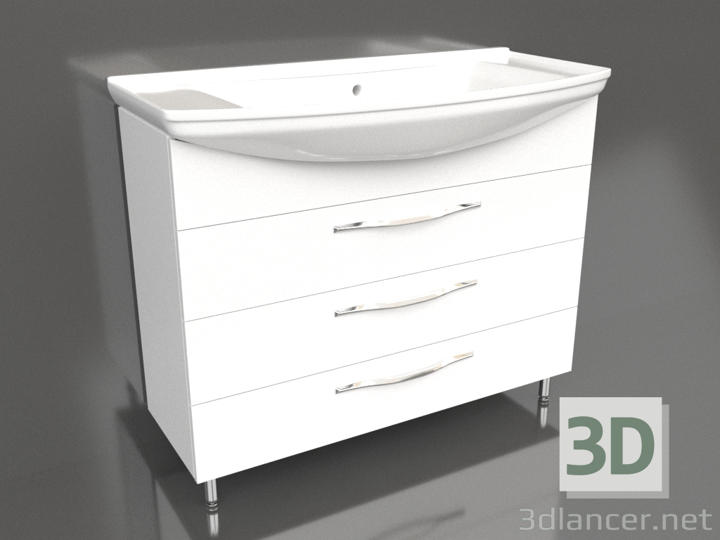 3d model Floor cabinet 105 cm (Agr.01.10-3) - preview