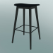 3d model Bar stool with Fiber wood base (H 75 cm, Black) - preview