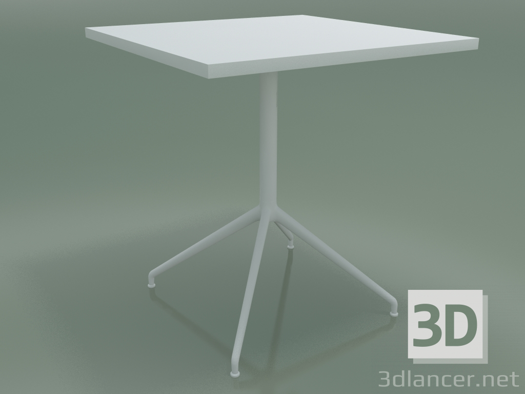 3D Modell Quadratischer Tisch 5707, 5724 (H 74 - 69 x 69 cm, ausgebreitet, Weiß, V12) - Vorschau