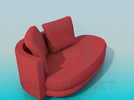 3d model Couch with back - preview 3d model Couch with back - preview