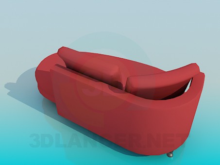 3d model Couch with back - preview 3d model Couch with back - preview