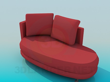 3d model Couch with back - preview 3d model Couch with back - preview
