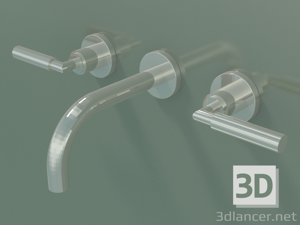 modello 3D Miscelatore lavabo a parete senza scarico (36707882-080010) - anteprima