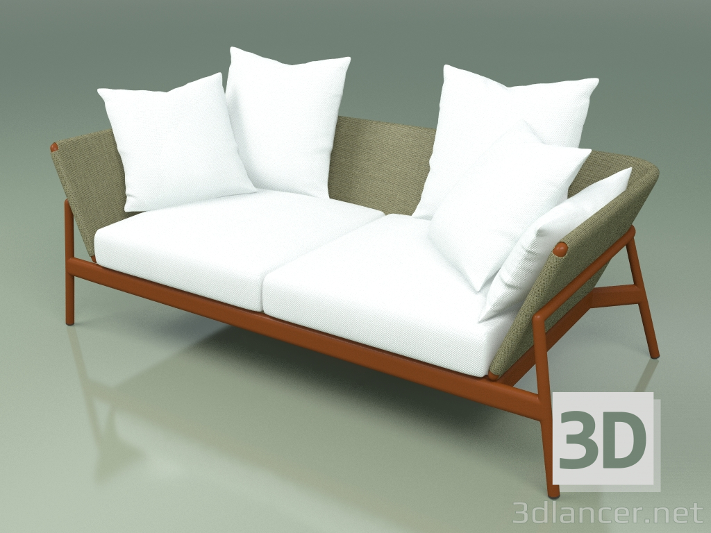 3d model Sofa 002 (Metal Rust, Batyline Olive) - preview