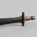 3d Sword with brass handle model buy - render