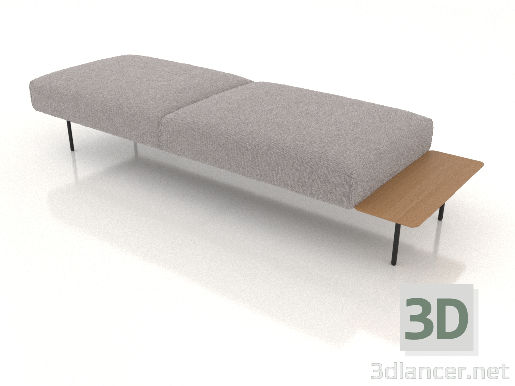 3d model Pouf, bench 215x70 - preview