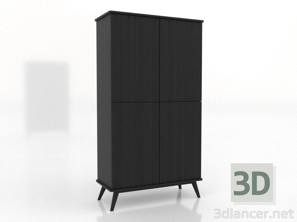 modello 3D Armadio 5 1000x450x1800 mm (nero RAL 9005) - anteprima modello 3D Armadio 5 1000x450x1800 mm (nero RAL 9005) - anteprima