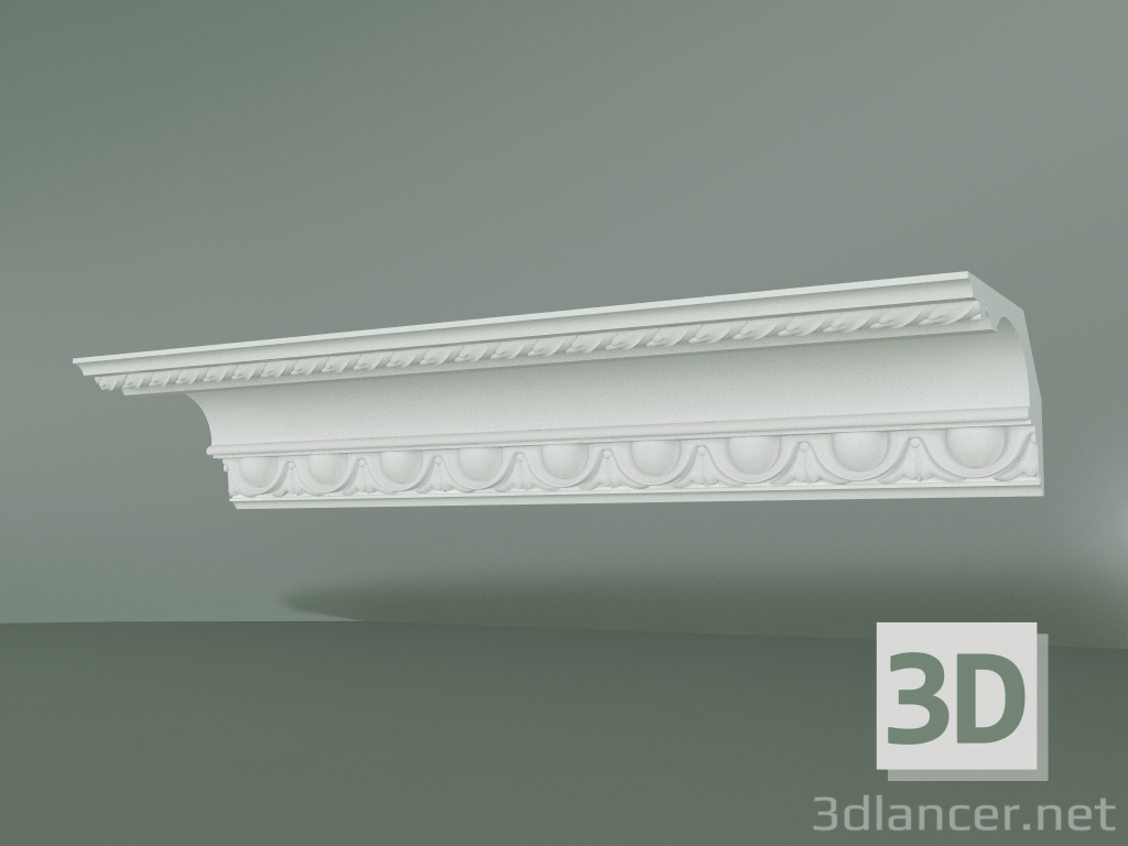 modèle 3D Corniche en plâtre avec ornement KV024 - preview