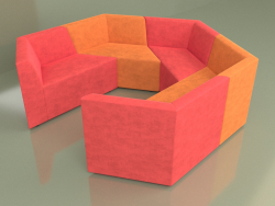 Sofá origami modular 5 plazas