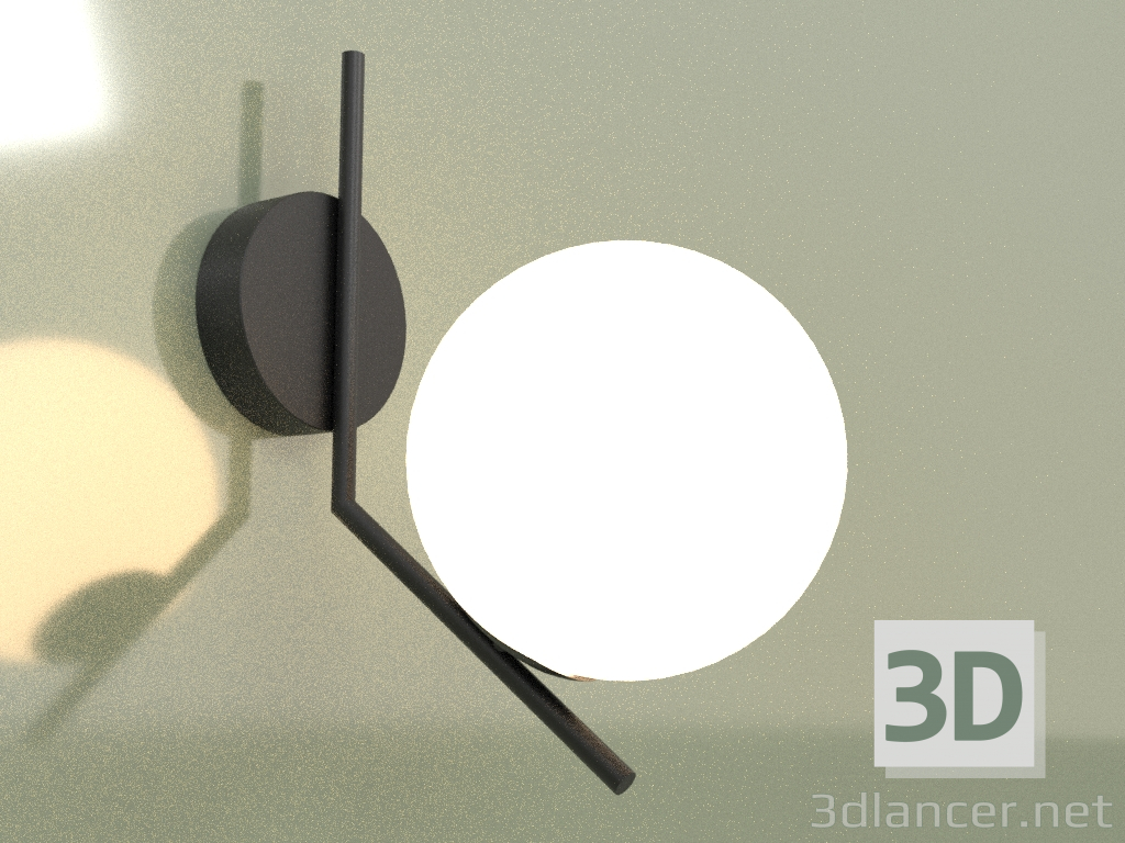 modello 3D Lampada da parete IC WALL 150 BK 16015 - anteprima