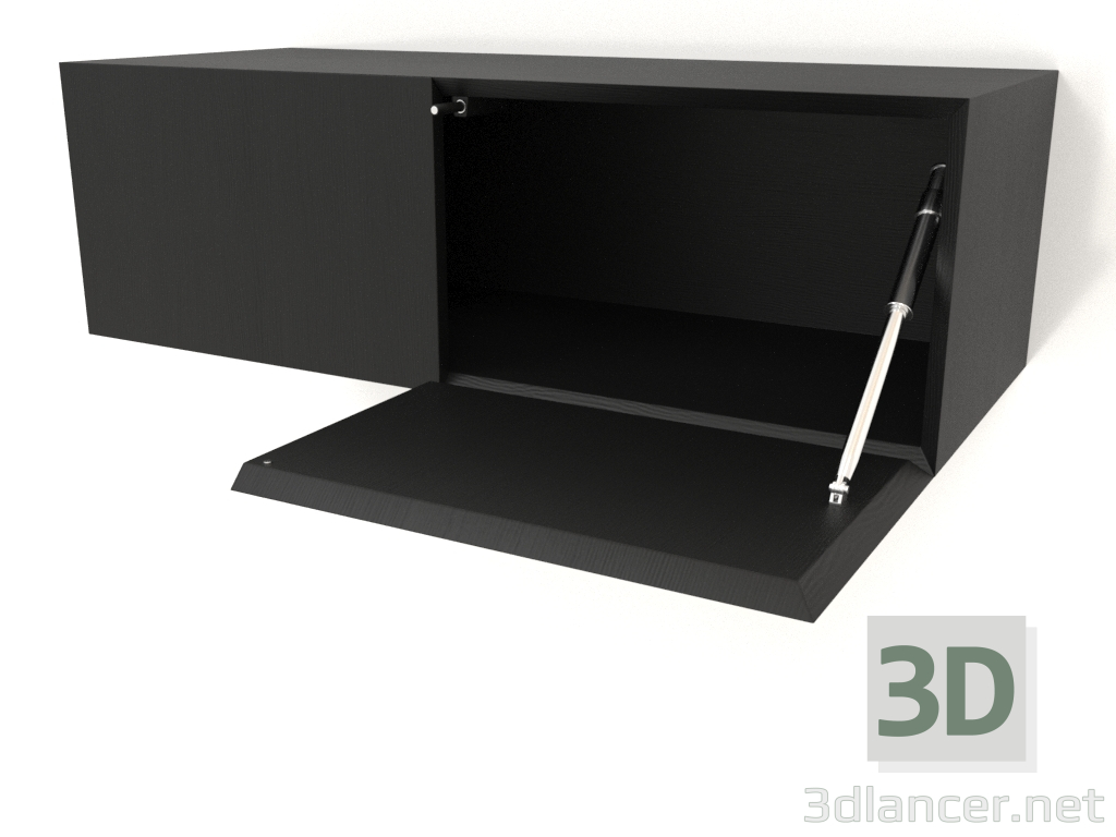 3D modeli Asma raf ST 06 (açık kapı) (2 kapı, 800x315x250, ahşap siyah) - önizleme