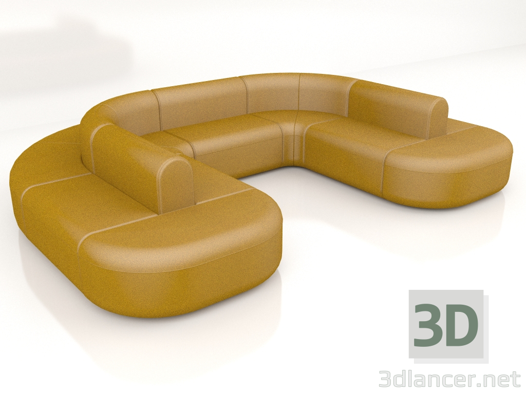 3 डी मॉडल सोफा आर्टिको डबल सोफा AT17 (3720x2820) - पूर्वावलोकन