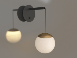 Lamp SP-BEADS-WALL-HANG-R130-6W Warm3000 (BK-GD, 180 °, 230V)