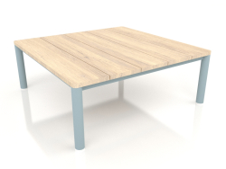Mesa de centro 94×94 (cinza azul, madeira Iroko)