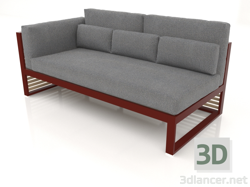 3d model Modular sofa, section 1 left, high back (Wine red) - preview