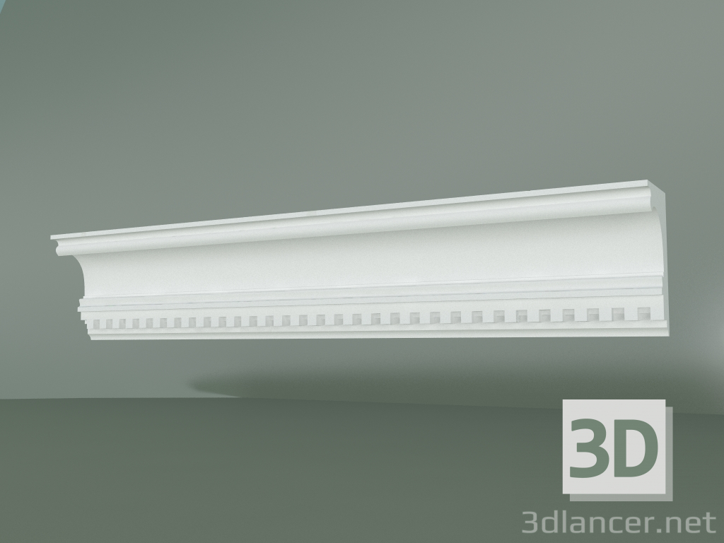 modello 3D Cornicione in gesso con ornamento KV028 - anteprima