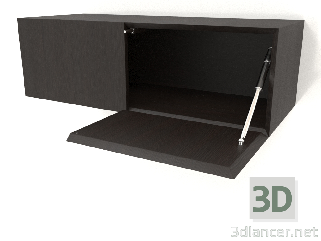 modèle 3D Étagère suspendue ST 06 (porte ouverte) (2 portes, 800x315x250, bois brun foncé) - preview