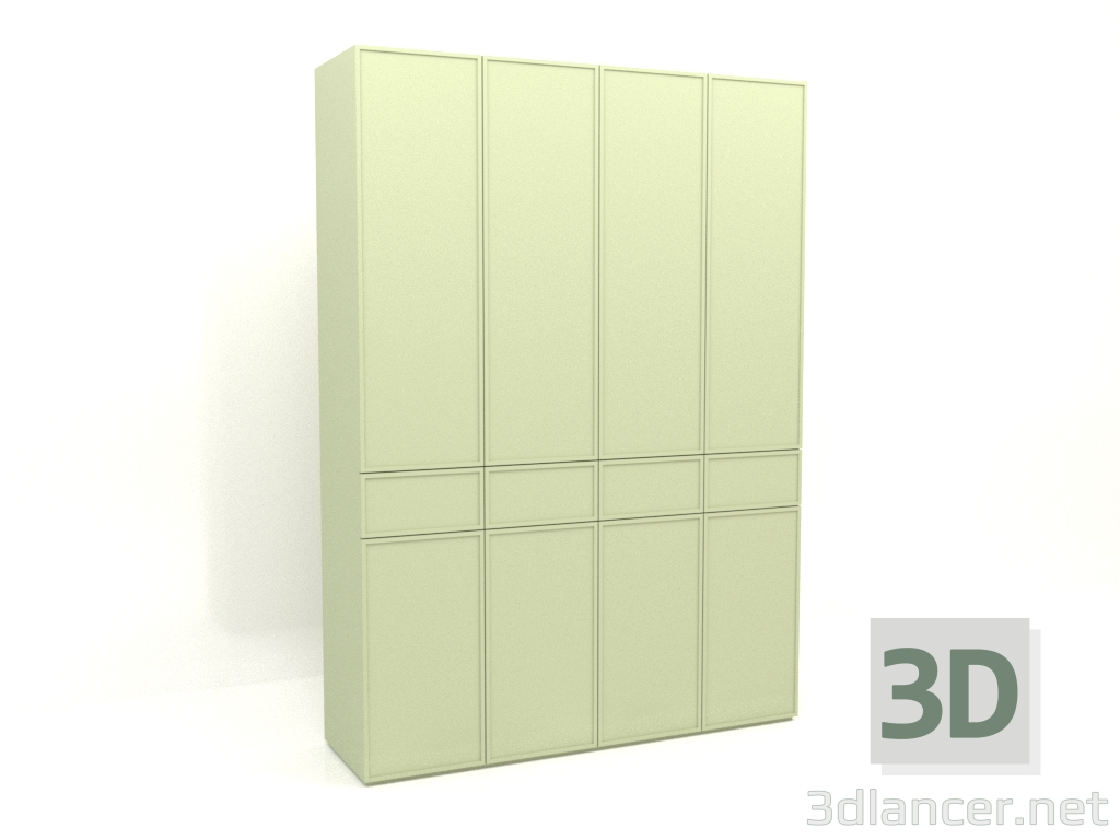 3d model Wardrobe MW 03 paint (2000x580x2800, light green) - preview