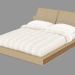 3D modeli Deri döşemeli Sama ile çift kişilik yatak - önizleme