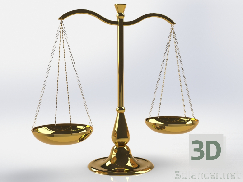 Balkenwaage messing 3D-Modell kaufen - Rendern