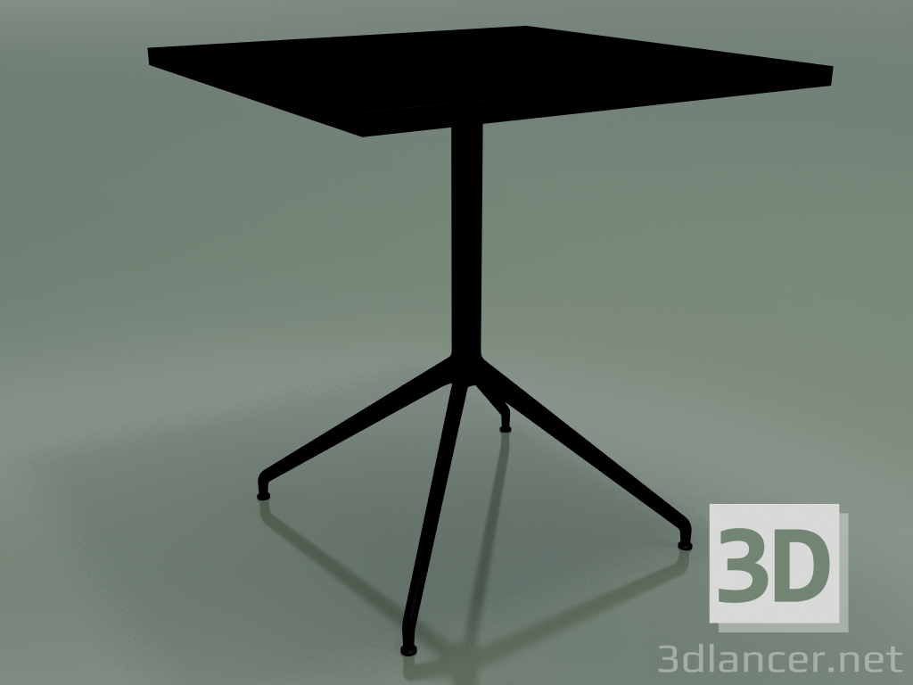 modello 3D Tavolo quadrato 5707, 5724 (H 74 - 69x69 cm, aperto, Nero, V39) - anteprima