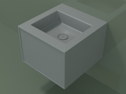 Washbasin with drawer (06UC22401, Silver Gray C35, L 48, P 50, H 36 cm)