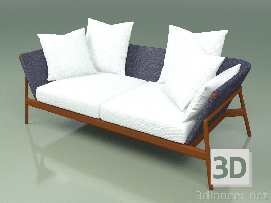 3D Modell Sofa 002 (Metallrost, Batylineblau) - Vorschau