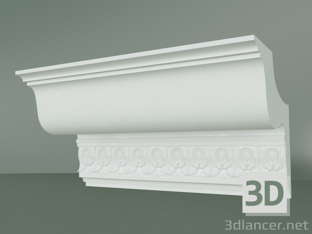 modèle 3D Corniche en plâtre avec ornement KV081 - preview