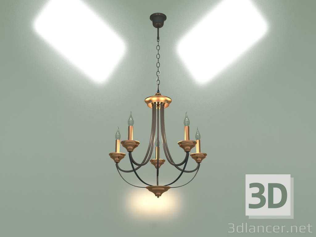 3d model Hanging chandelier Lazzaro 60098-5 (black) - preview