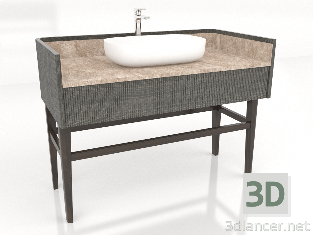 3D Modell Ein Schrank im Badezimmer unter dem Waschbecken - Vorschau