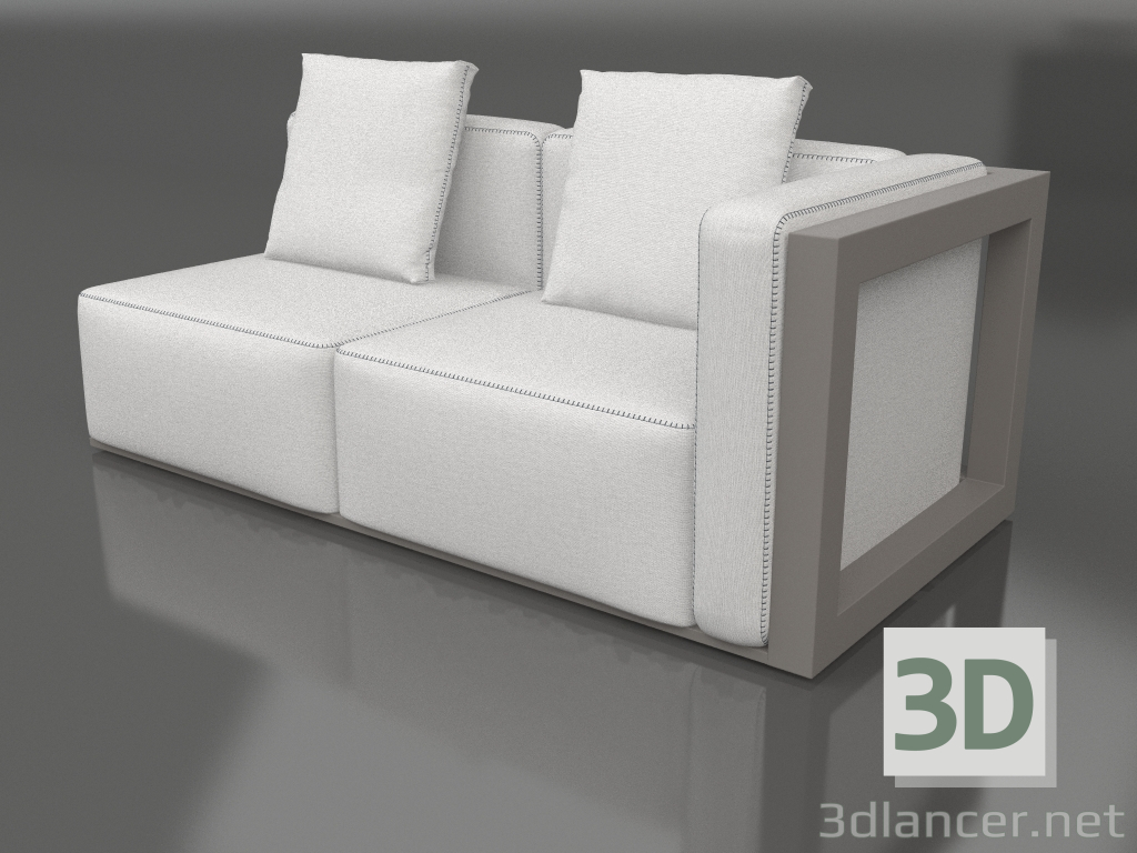 modèle 3D Module canapé, section 1 droite (Gris quartz) - preview