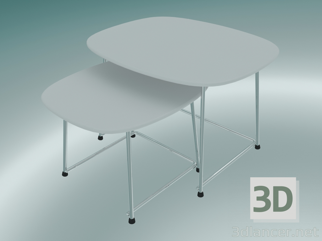 3D Modell Tische CUP Couchtische (9100-51, HPL weiß, verchromt) - Vorschau