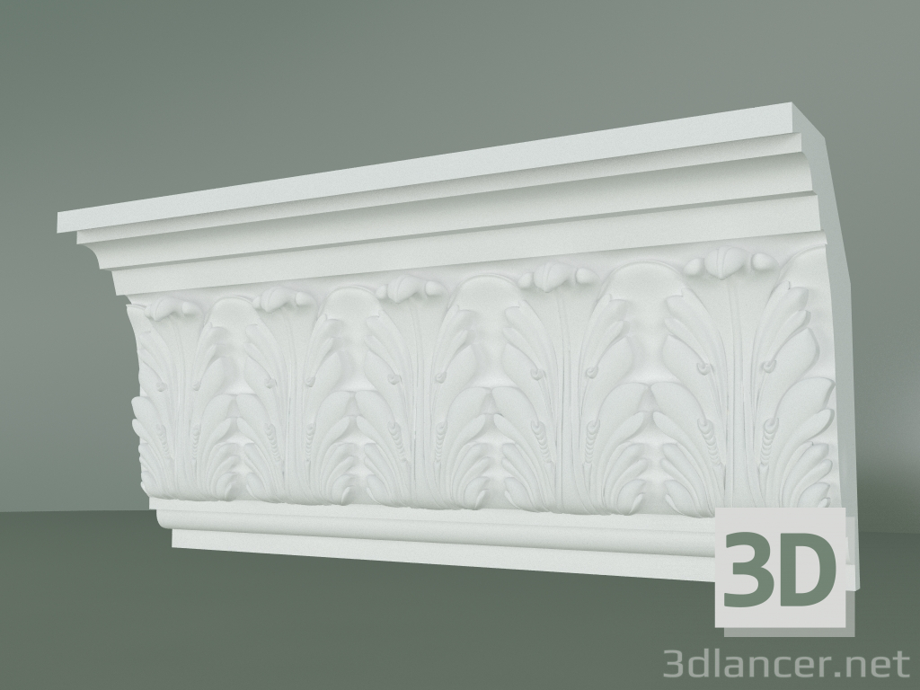 modèle 3D Corniche en plâtre avec ornement KV089 - preview