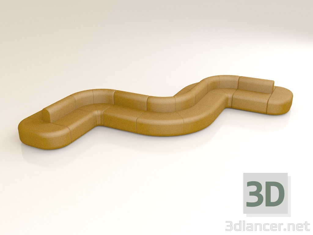 3 डी मॉडल सोफा आर्टिको डबल सोफा AT18 (5250x5250) - पूर्वावलोकन