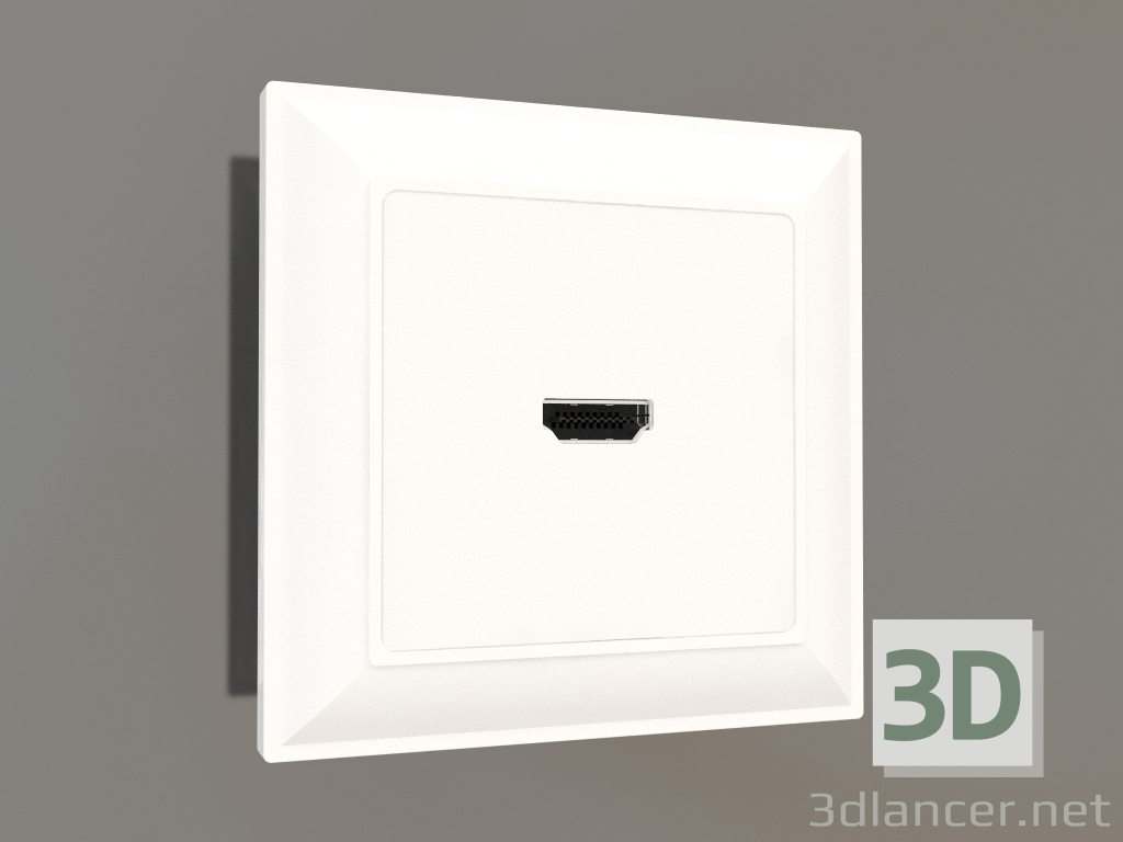 3D Modell HDMI-Buchse (glänzend weiß) - Vorschau