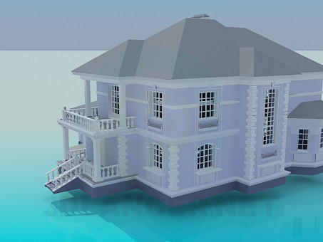 3d модель Двоповерховий будинок – превью 3d модель Двоповерховий будинок – превью