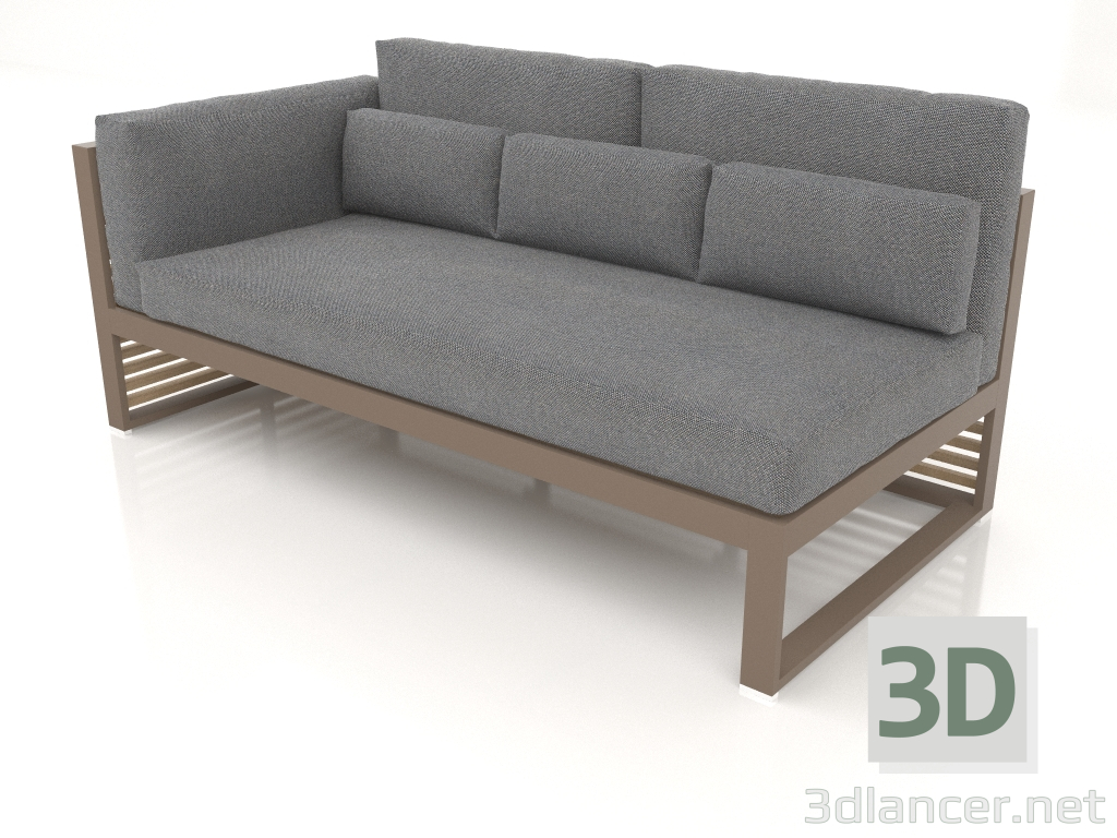 3d model Modular sofa, section 1 left, high back (Bronze) - preview