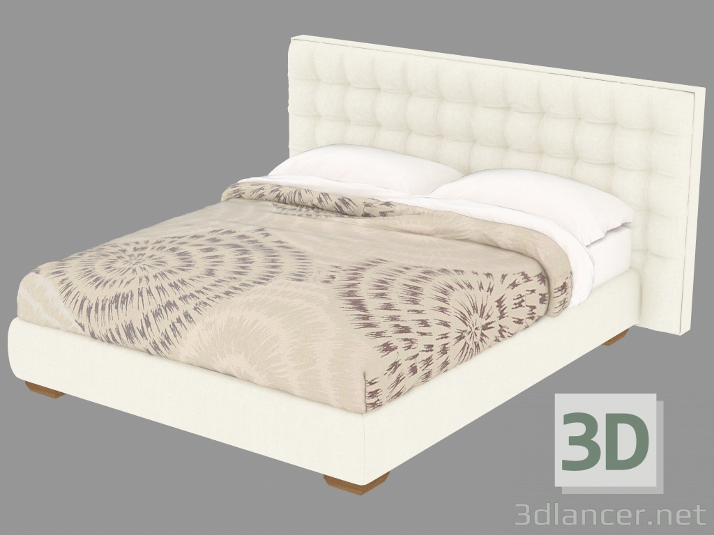 3d модель Ліжко двоспальне зі шкіряною оббивкою Sanya – превью