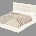 3D modeli Deri döşemeli Sanya marka çift kişilik yatak - önizleme