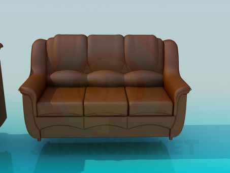 modelo 3D Sofá con silla - escuchar modelo 3D Sofá con silla - escuchar
