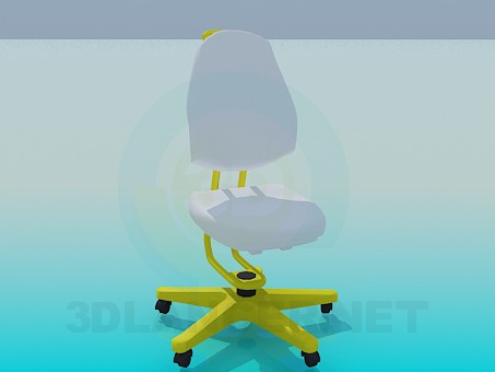 modello 3D Sedia con rotelle - anteprima