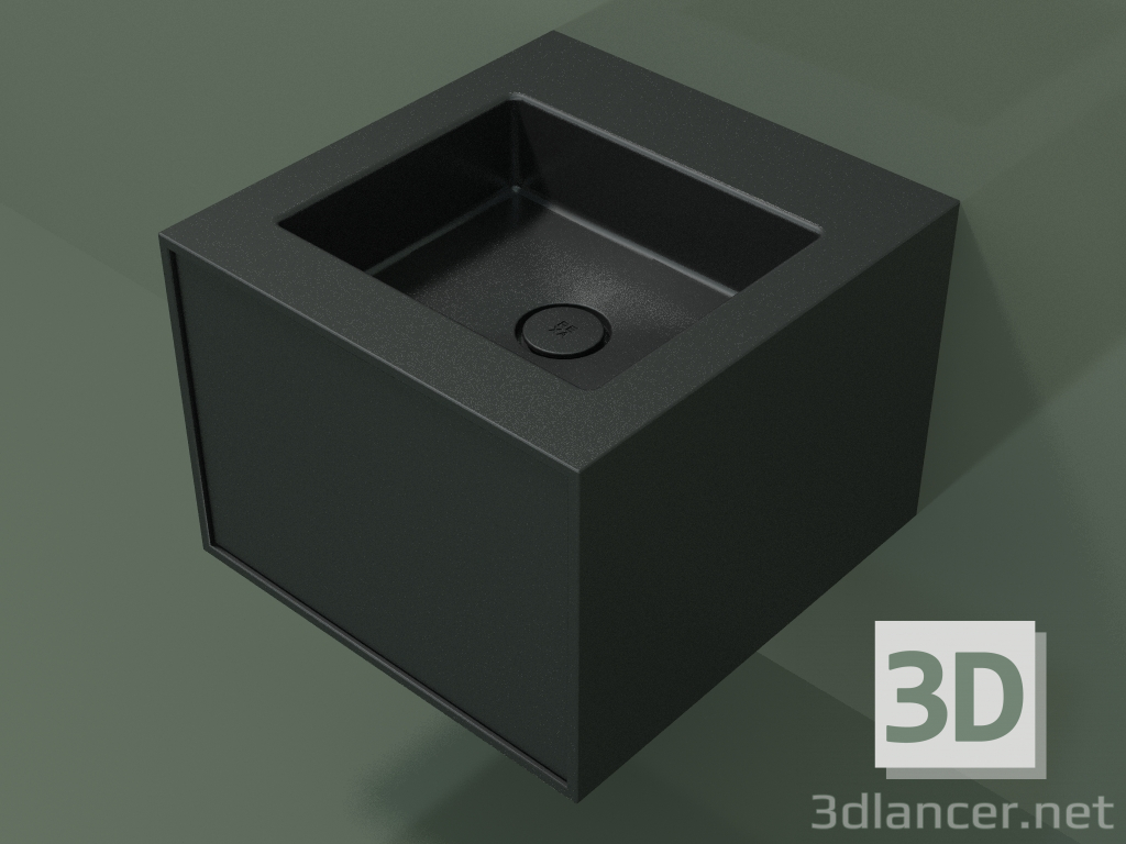 modello 3D Lavabo con cassetto (06UC22401, Deep Nocturne C38, L 48, P 50, H 36 cm) - anteprima