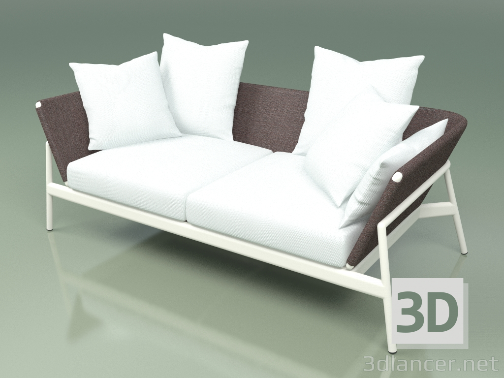 3D Modell Sofa 002 (Metallmilch, Batylinebraun) - Vorschau