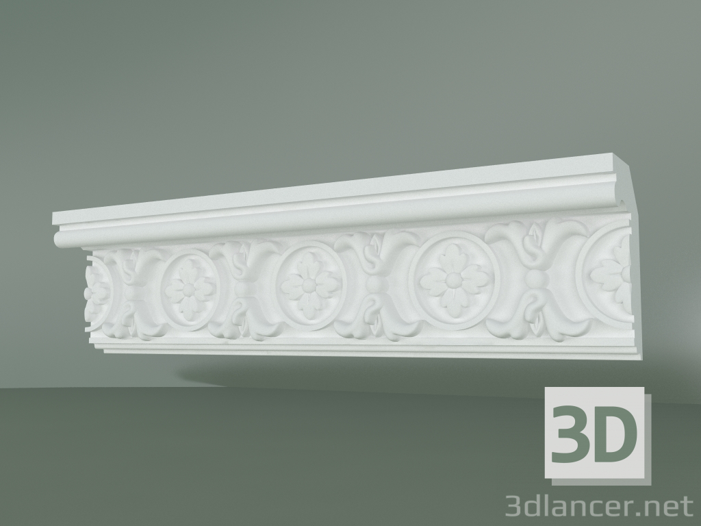 modèle 3D Corniche en plâtre avec ornement KV004 - preview