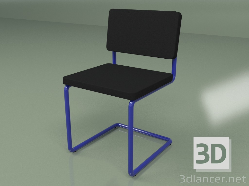 modèle 3D Chaise de travail (bleu) - preview