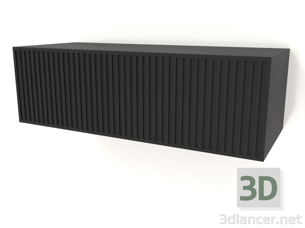 Modelo 3d Prateleira suspensa ST 06 (1 porta ondulada, 800x315x250, madeira preta) - preview