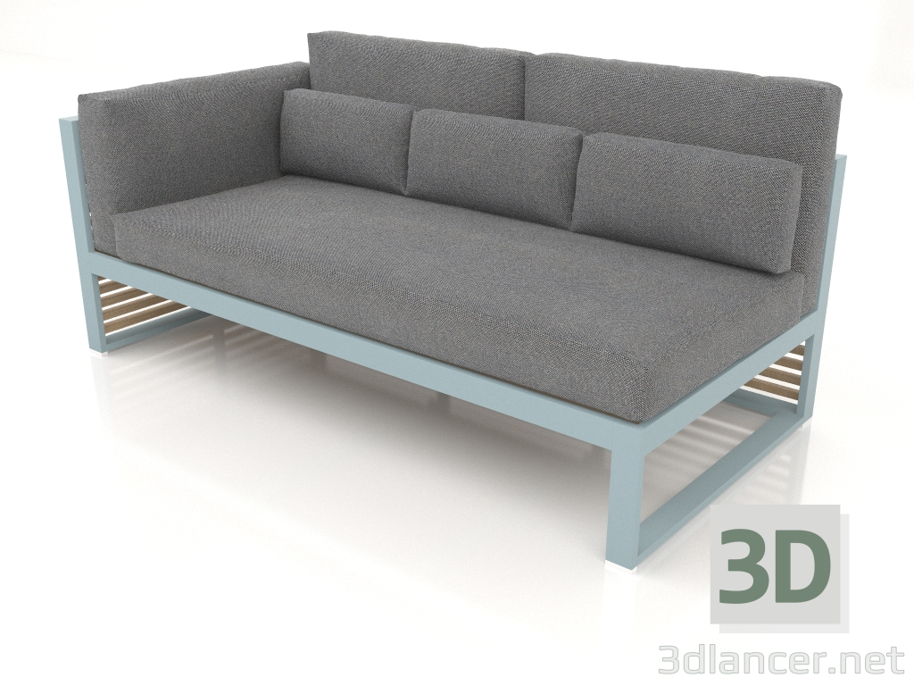 3D Modell Modulares Sofa, Abschnitt 1 links, hohe Rückenlehne (Blaugrau) - Vorschau