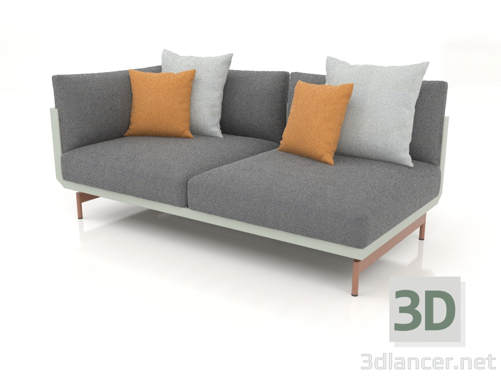 modèle 3D Module canapé, section 1 gauche (Gris ciment) - preview